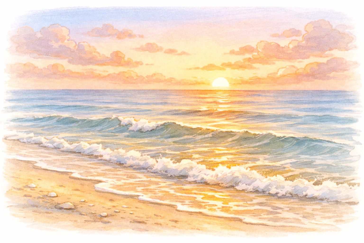 Illustration of waves representing grief coming and going